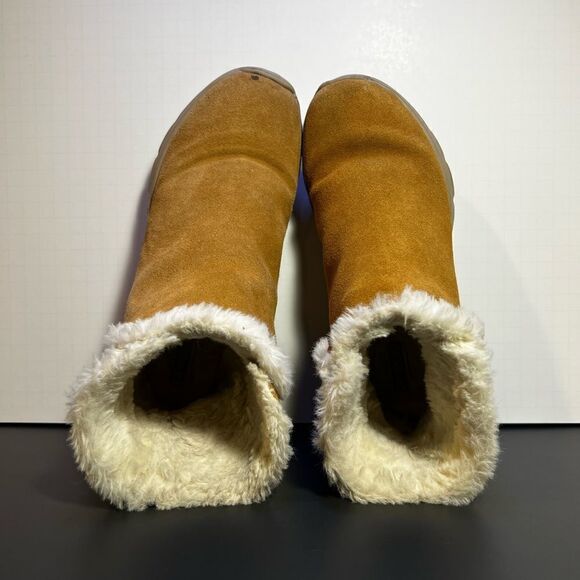 Womens SKECHERS On The Go Joy Bundle Up Tan Fur Lined Ankle Boots / Size 9 - Picture 6 of 9